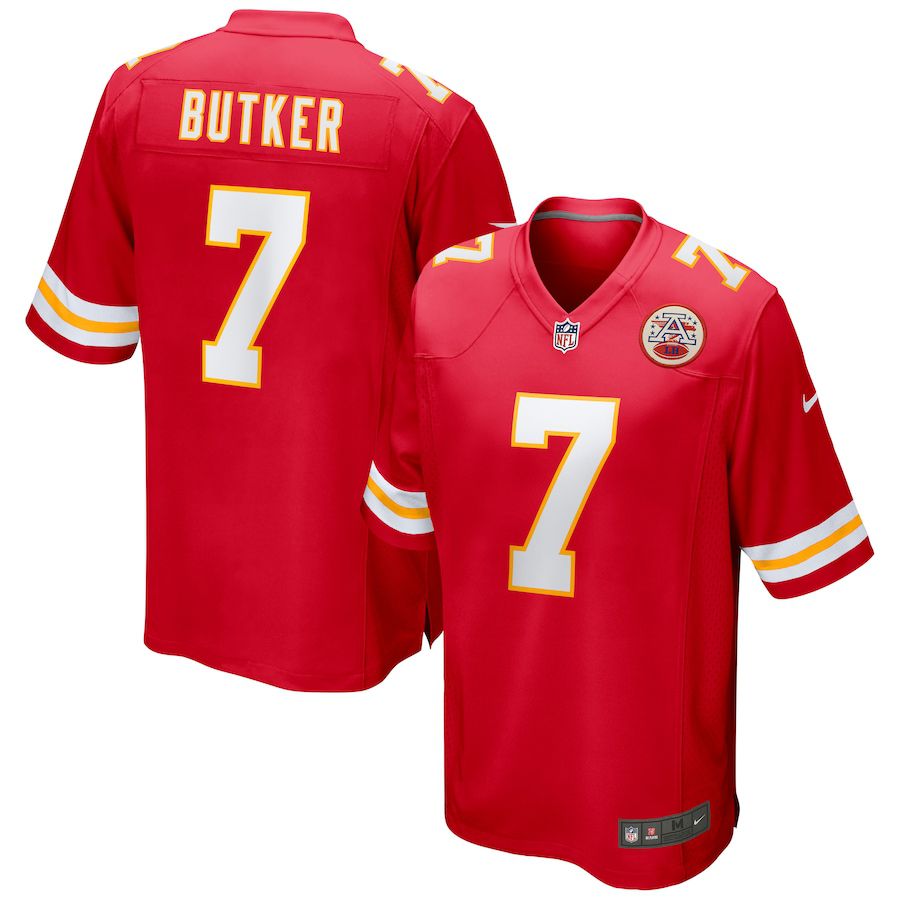 Men Kansas City Chiefs 7 Harrison Butker Nike Red Game NFL Jersey